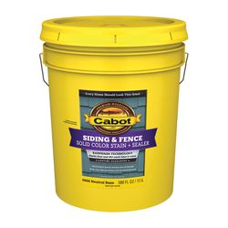 Cabot Siding & Fence Solid Tintable Neutral Base Water-Based Acrylic Stain and Sealer 5 gal