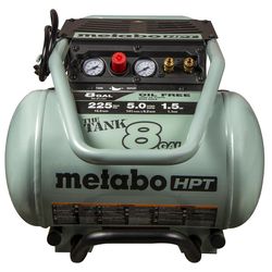Metabo HPT 8 gal Horizontal Portable Air Compressor 225 psi 1.5 HP