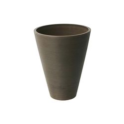 Algreen 14 in. H X 11 in. D Plastic Taper Ribbed Planter Chocolate