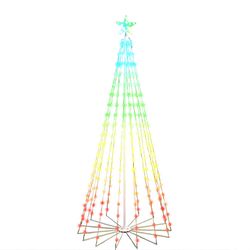 Celebrations LED Multi Straight Frame Dancing Tree 6 ft. Yard Decor