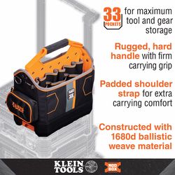 Klein Tools MODbox 9 in. W X 16.5 in. H Ballistic Nylon Tool Tote 33 pocket Black/Orange 1 pc