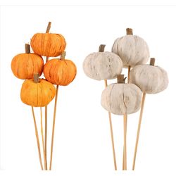 Second Nature Stemmed Pumpkins Fall Decor
