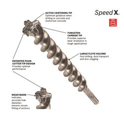 Bosch SpeedX 1 in. X 13 in. L Steel SDS-max Drill Bit SDS-Max Shank 1 pc