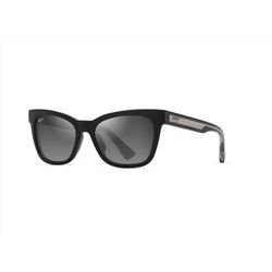 Maui Jim Hiwahiwa Sunglasses Women's Shiny Black w/Trans Light Gray Frame Neutral Gray Lens Polarize