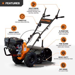 DK2 By Marlon OPR197-V2 19 in. 4-Cycle/OHV 212 cc Cultivator/Tiller