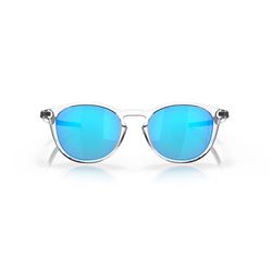 Oakley Pitchman R Sunglasses Unisex Polished Clear Frame Prizm Sapphire Lens Polarized Blue Light Bl