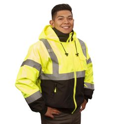 Cordova Reptyle XL Long Sleeve Men's Hooded Safety Jacket Lime