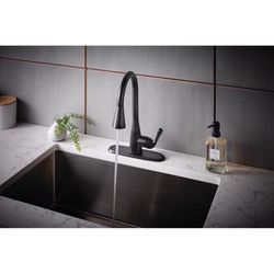 Oakbrook Collection Vela One Handle Matte Black Pull-Down Kitchen Faucet