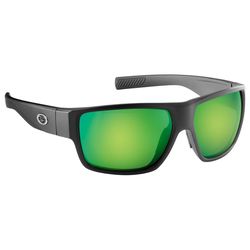 Flying Fisherman Granders Sunglasses Unisex Matte Black Frame Amber Green Mirror Lens Polarized