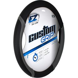 Custom Accessories Black/Gray Steering Wheel Cover For Universal 1 pk