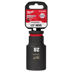 Milwaukee Shockwave 28 mm X 1/2 in. drive Metric/SAE 6 Point Deep Impact Socket 1 pc