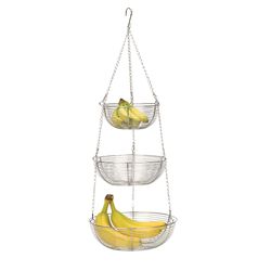 RSVP International Endurance Silver Woven Wire 3-Tier Hanging Baskets 10 oz
