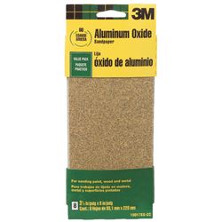3M 9 in. L X 3-2/3 in. W 60 Grit Aluminum Oxide Sandpaper 6 pk