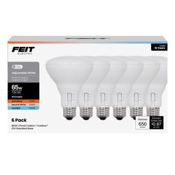 Feit BR30 E26 (Medium) LED Bulb Adjustable White 65 Watt Equivalence 6 pk