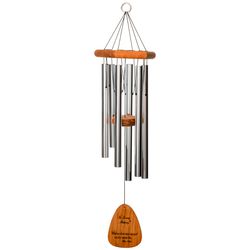 Wind River In Loving Memory Silver Aluminum/Wood 30 in. Wind Chime