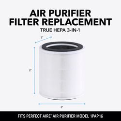 Perfect Aire 8 in. H X 8 in. W Round HEPA Air Purifier Filter 1 pk
