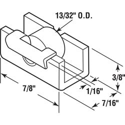 Prime-Line White Plastic Universal Window Roller For Universal