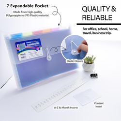 Bazic Products Clear 7-Pocket Expanding File 1 pk