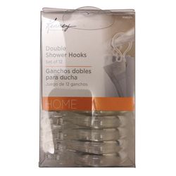 Kenney Clear Plastic Shower Hooks 12 pk