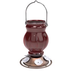 Nature's Way Hummingbird 25 oz Glass/Metal Antique Nectar Bird Feeder 5 ports