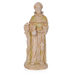 Alpine Fiberglass/MGO Multi-color 31 in. Old World St. Francis Statue
