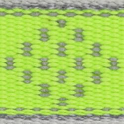 LupinePet Reflective Green Diamond Nylon Dog Adjustable Collar