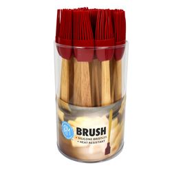 R&M International Corp Brown/Red Silicone/Wood Basting Brush
