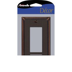 Amerelle Imperial Bead Aged Bronze 1 gang Die-Cast Metal Decorator Wall Plate 1 pk