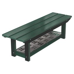 Breeo X Series Turf Green HDPE Outdoor Bench 17 in. H X 60 in. L X 17.5 in. D