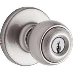 Kwikset Polo Satin Nickel Entry Knobs 1-3/4 in.