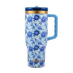 Yukon Outfitters Fit Forty 40 oz Blue Chinoiserie BPA Free Vacuum Insulated Tumbler