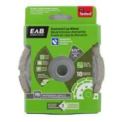 Exchange-A-Blade 4-1/2 in. D X 7/8 in. Segmented Double Row Cup Grinding Wheel 1 pc
