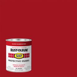 Rust-Oleum Stops Rust Indoor and Outdoor Gloss Sunrise Red Rust Prevention Paint 1 qt
