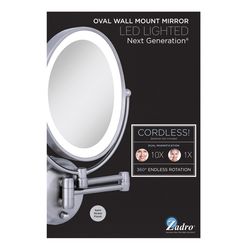 Zadro Next Generation 8 in. H X 5-3/4 in. W LED Wall Mirror Satin Nickel Silver