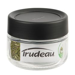 Trudeau Black/Clear Glass/Plastic Spice Bottle 2.9 oz