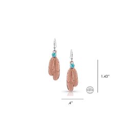 Montana Silversmiths Women's Freedom Feather Rose Gold Earrings Water Resistant