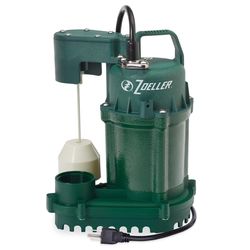 Zoeller 1/3 HP 2520 gph Cast Iron Vertical Float Switch AC Submersible Sump Pump 9 ft³