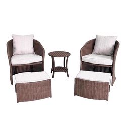 Living Accents Ashton 5 pc Brown Steel Casual Chat Set Gray