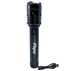 Flipo Stinger 10000 lm Black LED Rechargeable Flashlight 26650 Battery
