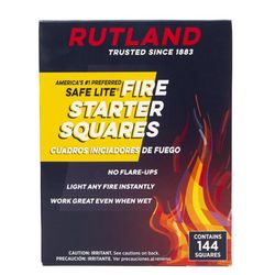 Rutland Safe Lite Wood Fire Starter 10 min 144 pc