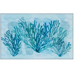 Olivia's Home 22 in. W X 32 in. L Blue Barrier Reef Polyester Accent Rug