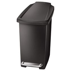 Simplehuman 10 L Black Plastic Step Trash Can