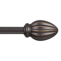 Kenney Fast Fit Oil Rubbed Bronze Brass Modern/Contemporary Curtain Rod 66 in. L X 120 in. L