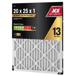 Ace 20 in. W X 25 in. H X 1 in. Synthetic 13 MERV Pleated Air Filter 1 pk