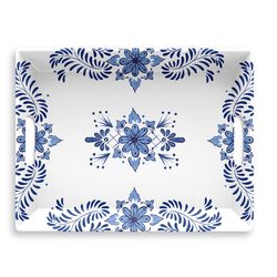 TarHong Blue/White Melamine Cobalt Casita Serve Tray 1 pc