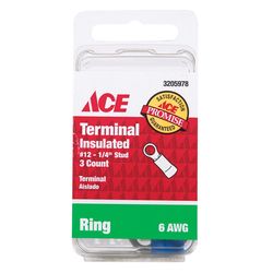 Ace Ring Terminal Blue 3 pk