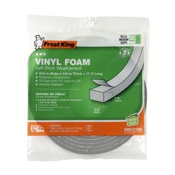 Frost King Gray Vinyl Clad Foam Weather Seal For Doors and Windows 17 ft. L X 0.25 in.