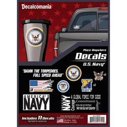 Decalcomania U.S. Navy Kit Car Sticker Vinyl 11 pk