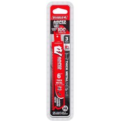 Diablo Steel Demon Amped 6 in. Carbide Tipped Thick Metal Reciprocating Saw Blade 6/9 TPI 3 pk