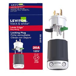 Leviton Industrial Nylon Grounding Plug L5-20P 16-10 AWG 2 Pole 3 Wire